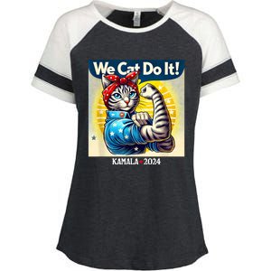 We Cat Do It Kamala Harris Supporter Childless Cat Ladies Enza Ladies Jersey Colorblock Tee