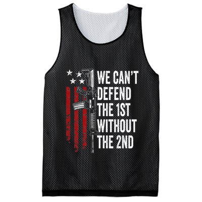 We CanT Defend The 1st Without The 2nd Amendment Mesh Reversible Basketball Jersey Tank