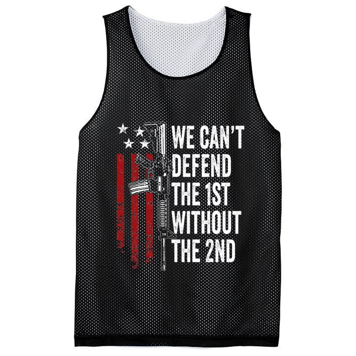 We CanT Defend The 1st Without The 2nd Amendment Mesh Reversible Basketball Jersey Tank