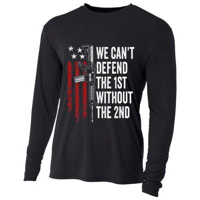 We CanT Defend The 1st Without The 2nd Amendment Cooling Performance Long Sleeve Crew