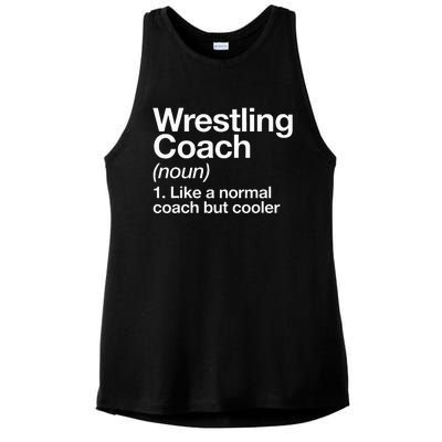 Wrestling Coach Definition Funny Sports Trainer Instructor Ladies PosiCharge Tri-Blend Wicking Tank