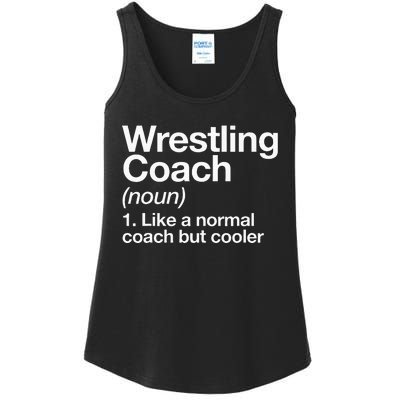 Wrestling Coach Definition Funny Sports Trainer Instructor Ladies Essential Tank