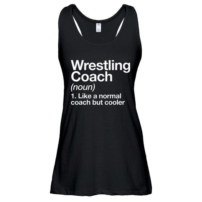 Wrestling Coach Definition Funny Sports Trainer Instructor Ladies Essential Flowy Tank