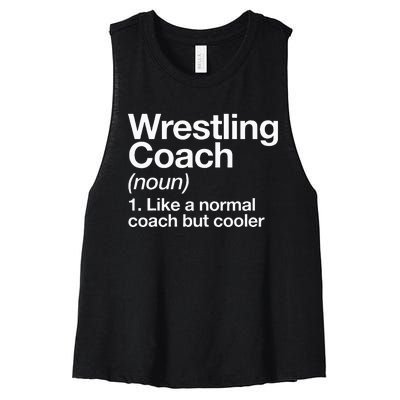 Wrestling Coach Definition Funny Sports Trainer Instructor Women's Racerback Cropped Tank