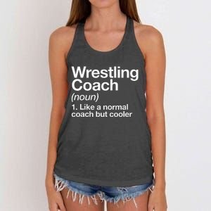 Wrestling Coach Definition Funny Sports Trainer Instructor Women's Knotted Racerback Tank