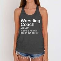 Wrestling Coach Definition Funny Sports Trainer Instructor Women's Knotted Racerback Tank