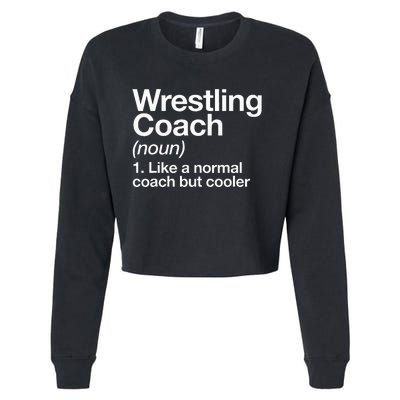 Wrestling Coach Definition Funny Sports Trainer Instructor Cropped Pullover Crew