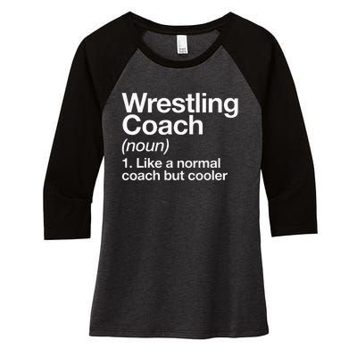 Wrestling Coach Definition Funny Sports Trainer Instructor Women's Tri-Blend 3/4-Sleeve Raglan Shirt