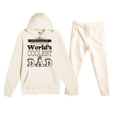 Worlds Coolest Dad Graphic Gift Premium Hooded Sweatsuit Set