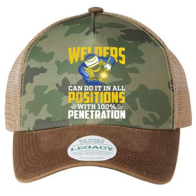 Welders Can Do It In All Positions – Funny Welder Worker Legacy Tie Dye Trucker Hat