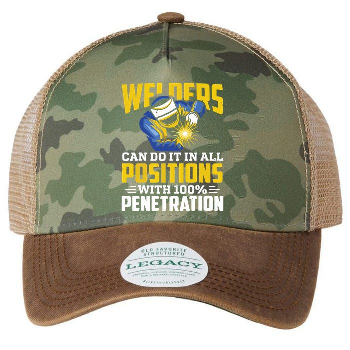 Welders Can Do It In All Positions – Funny Welder Worker Legacy Tie Dye Trucker Hat