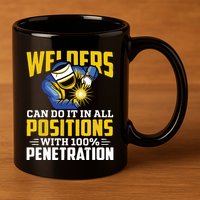 Welders Can Do It In All Positions – Funny Welder Worker 11oz C Handle Ceramic Mug