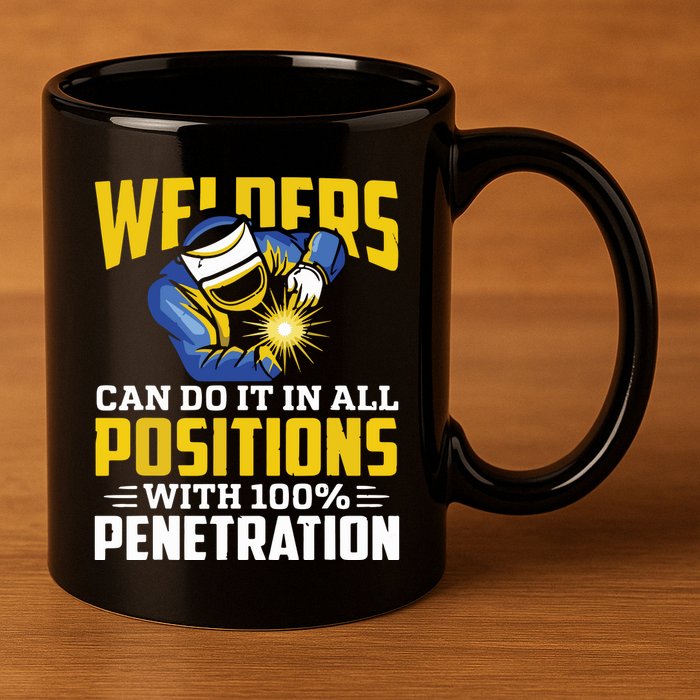 Welders Can Do It In All Positions – Funny Welder Worker 11oz C Handle Ceramic Mug