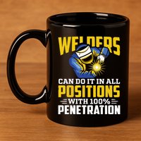 Welders Can Do It In All Positions – Funny Welder Worker 11oz C Handle Ceramic Mug