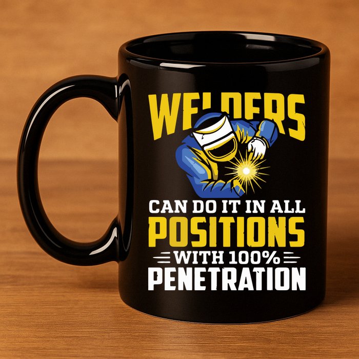 Welders Can Do It In All Positions – Funny Welder Worker 11oz C Handle Ceramic Mug