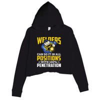 Welders Can Do It In All Positions – Funny Welder Worker Crop Fleece Hoodie