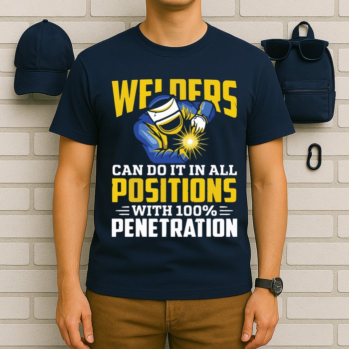 Welders Can Do It In All Positions – Funny Welder Worker T-Shirt