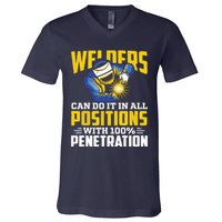 Welders Can Do It In All Positions – Funny Welder Worker V-Neck T-Shirt