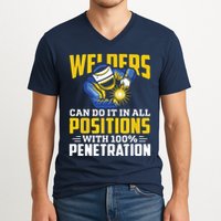 Welders Can Do It In All Positions – Funny Welder Worker V-Neck T-Shirt