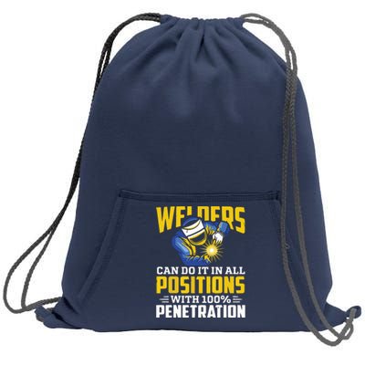 Welders Can Do It In All Positions – Funny Welder Worker Sweatshirt Cinch Pack Bag