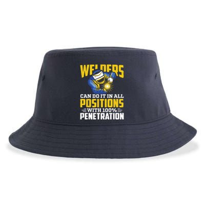 Welders Can Do It In All Positions – Funny Welder Worker Sustainable Bucket Hat