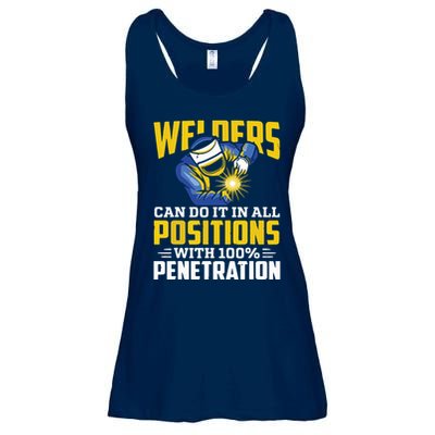 Welders Can Do It In All Positions – Funny Welder Worker Ladies Essential Flowy Tank
