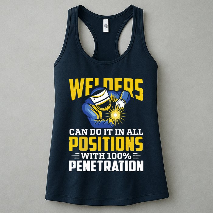 Welders Can Do It In All Positions – Funny Welder Worker Womens Tank Top