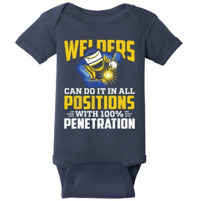Welders Can Do It In All Positions – Funny Welder Worker Baby Bodysuit