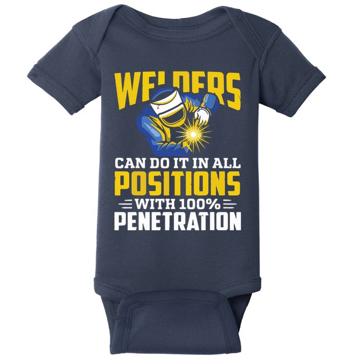Welders Can Do It In All Positions – Funny Welder Worker Baby Bodysuit