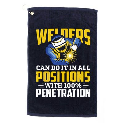 Welders Can Do It In All Positions – Funny Welder Worker Golf Towel