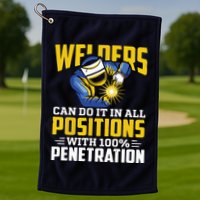 Welders Can Do It In All Positions – Funny Welder Worker Golf Towel
