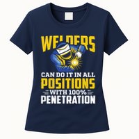 Welders Can Do It In All Positions – Funny Welder Worker Womens T-Shirt