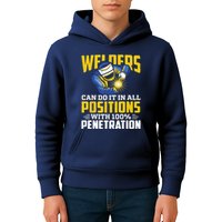 Welders Can Do It In All Positions – Funny Welder Worker Kids Hoodie