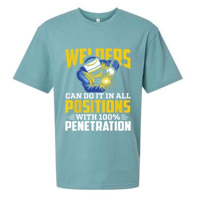 Welders Can Do It In All Positions – Funny Welder Worker Sueded Cloud Jersey T-Shirt