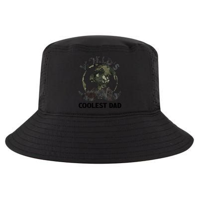 Worlds Coolest Dad Moustache Fathers Day Papa Daddy Gift Cool Comfort Performance Bucket Hat