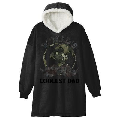 Worlds Coolest Dad Moustache Fathers Day Papa Daddy Gift Hooded Wearable Blanket