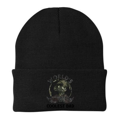 Worlds Coolest Dad Moustache Fathers Day Papa Daddy Gift Beanie