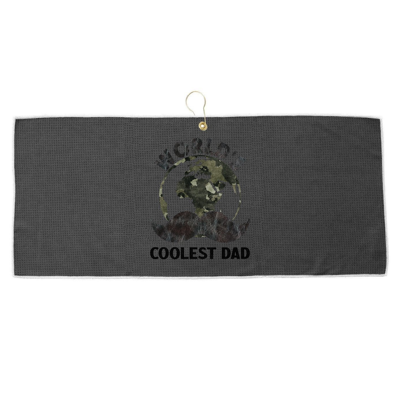 Worlds Coolest Dad Moustache Fathers Day Papa Daddy Gift Large Microfiber Waffle Golf Towel