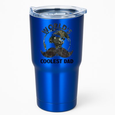 Worlds Coolest Dad Moustache Fathers Day Papa Daddy Gift Tumbler