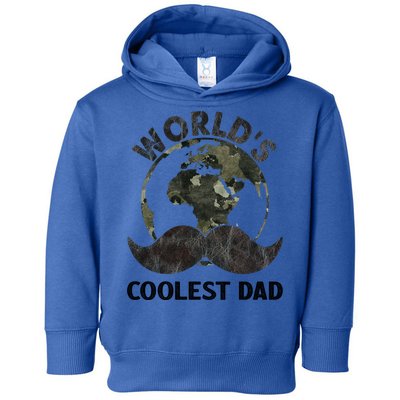 Worlds Coolest Dad Moustache Fathers Day Papa Daddy Gift Toddler Hoodie