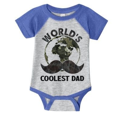 Worlds Coolest Dad Moustache Fathers Day Papa Daddy Gift Infant Baby Jersey Bodysuit