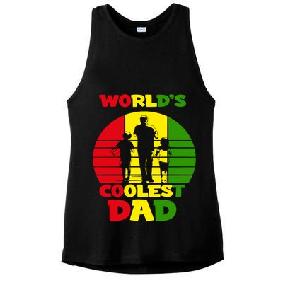 Worlds Coolest Dad Rasta Rastafari Reggae Fathers Day Meaningful Gift Ladies PosiCharge Tri-Blend Wicking Tank
