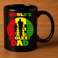 Worlds Coolest Dad Rasta Rastafari Reggae Fathers Day Meaningful Gift 11oz C Handle Ceramic Mug