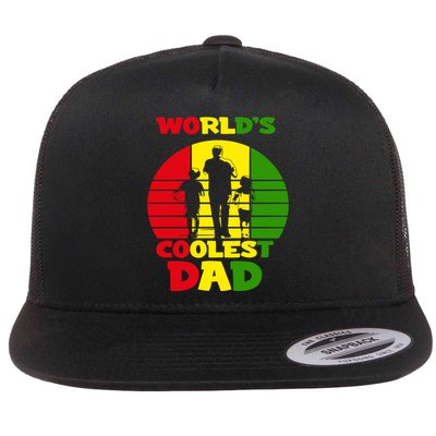 Worlds Coolest Dad Rasta Rastafari Reggae Fathers Day Meaningful Gift Flatbill Hat