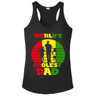 Worlds Coolest Dad Rasta Rastafari Reggae Fathers Day Meaningful Gift Ladies PosiCharge Competitor Racerback Tank