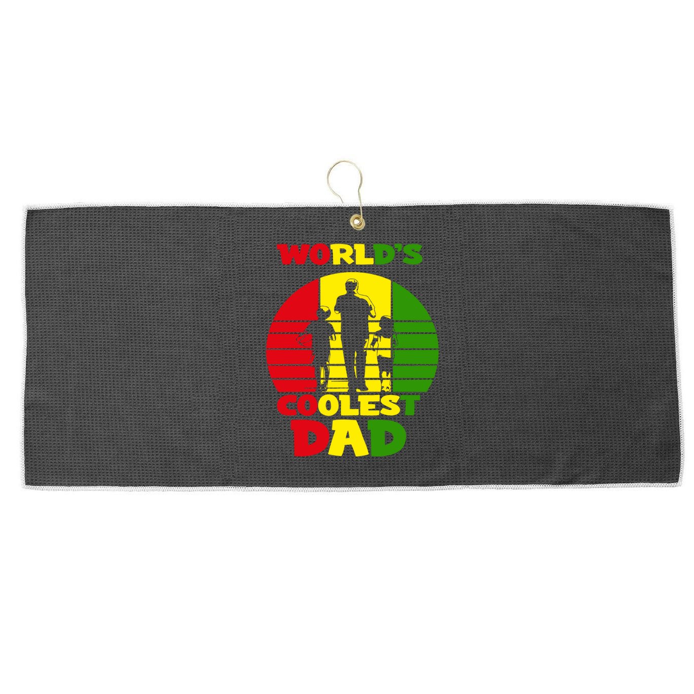 Worlds Coolest Dad Rasta Rastafari Reggae Fathers Day Meaningful Gift Large Microfiber Waffle Golf Towel