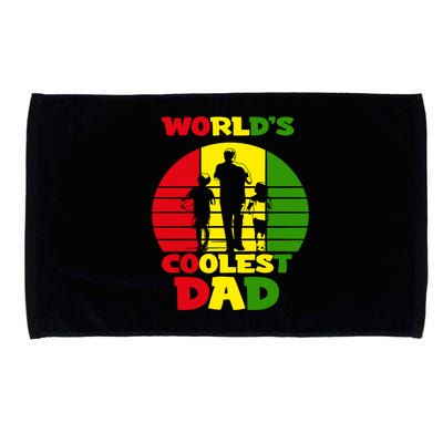 Worlds Coolest Dad Rasta Rastafari Reggae Fathers Day Meaningful Gift Microfiber Hand Towel