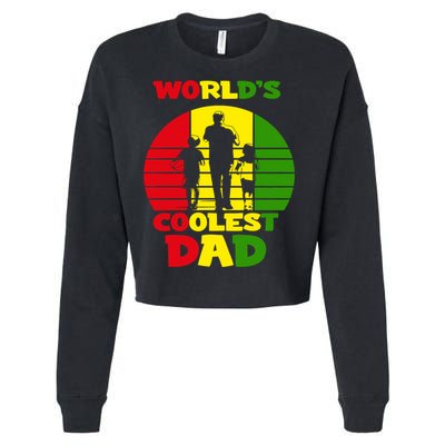 Worlds Coolest Dad Rasta Rastafari Reggae Fathers Day Meaningful Gift Cropped Pullover Crew