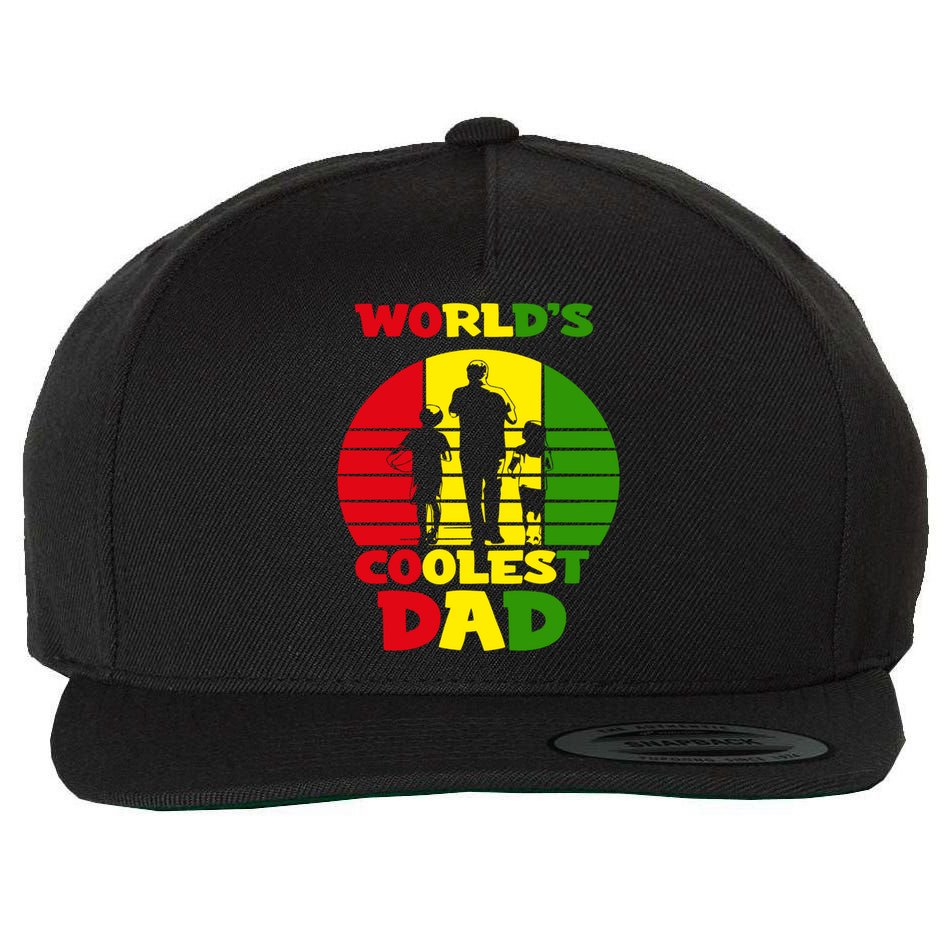 Worlds Coolest Dad Rasta Rastafari Reggae Fathers Day Meaningful Gift Wool Snapback Cap