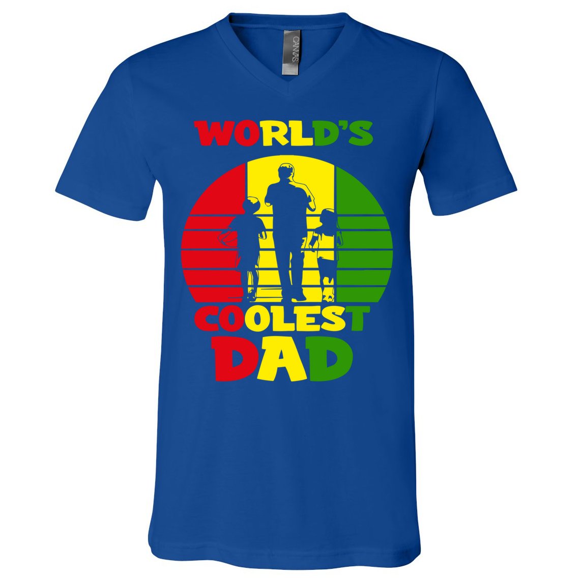 Worlds Coolest Dad Rasta Rastafari Reggae Fathers Day Meaningful Gift V-Neck T-Shirt